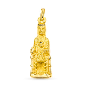 18K Yellow Gold Silhouette Virgin of Montserrat 34x11 mm