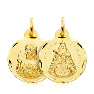 18K Scapular Heart of Jesus Virgin of Candelaria 20 mm