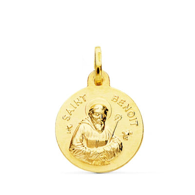 Médaille Saint Benoit 18K 16 Mm