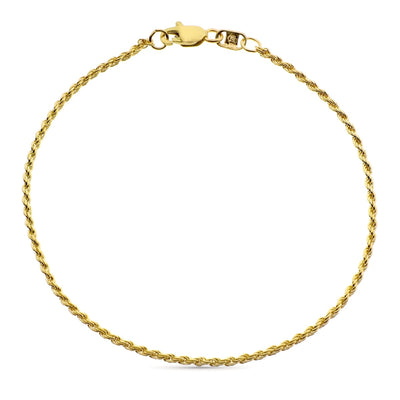 18K Yellow Gold Bracelet Solomon Cord Width 1.5 mm 20 cm