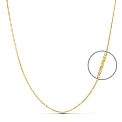 18K Solid Curb Chain 60 cm 0.8 mm