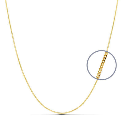 18K Solid Curb Chain 60cm 1mm