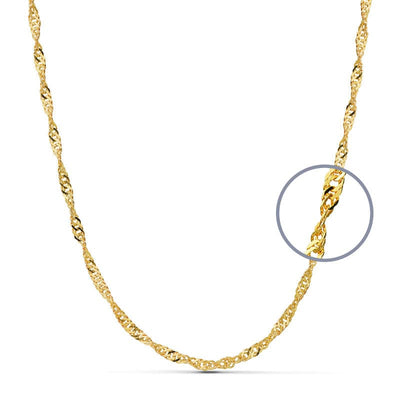 18K Solid Singapore Chain 60cm 2.7mm