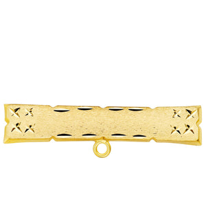 18K Alfiler Oro Amarillo Tallado 30X6 mm