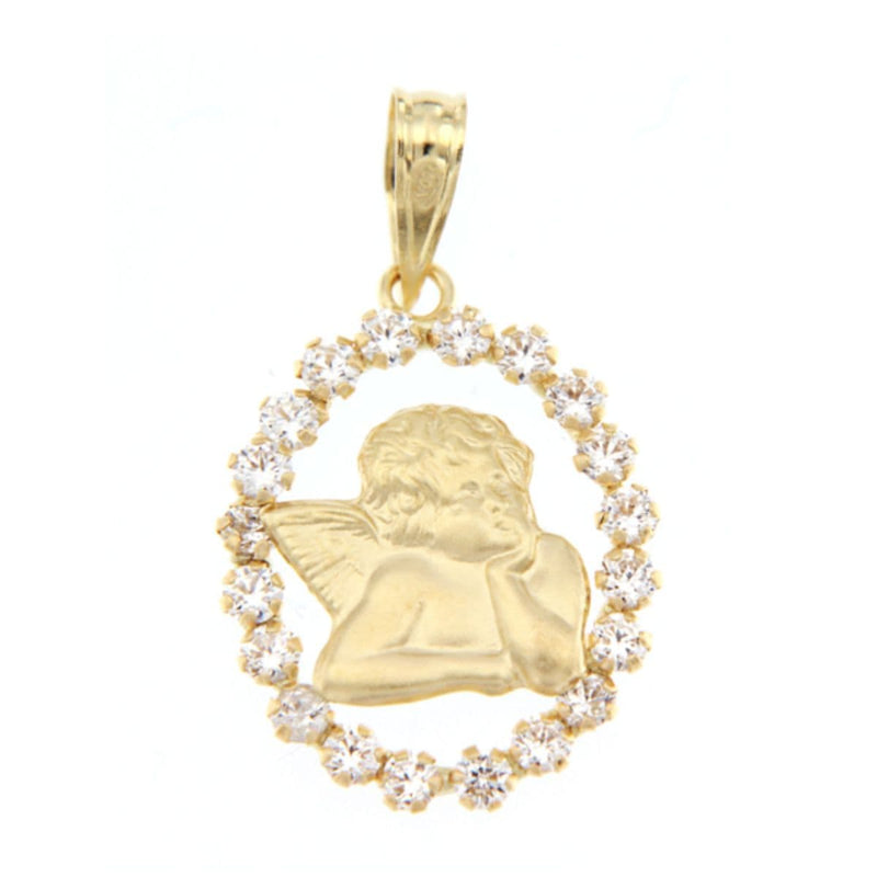 18K Little Angel Pendant Zirconia 19x15 mm