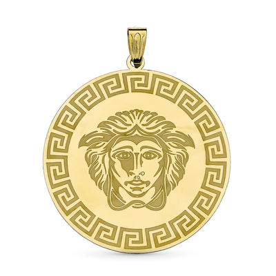 Pendentif Greca Medusa en Or Jaune 18 Carats 32x30 mm
