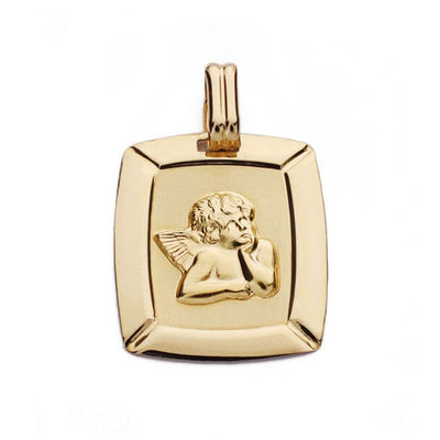 18K Angel Burlon Laser Medal 20X17 Mm