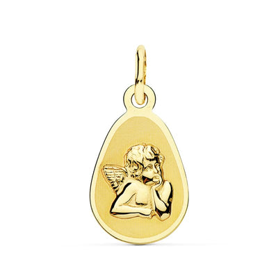 18K Angel Burlon Medal. 17X10mm