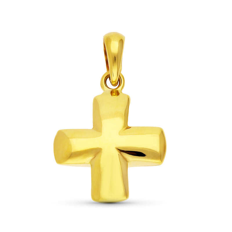 18K Cruz Mate Y Brillo Lisa 20x16 mm