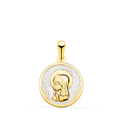 18K Colgante Oro Amarillo Cabeza De Cristo Aureola 29X26 mm