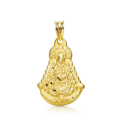 18K Virgin of El Rocio Silhouette 35x25 mm Carved