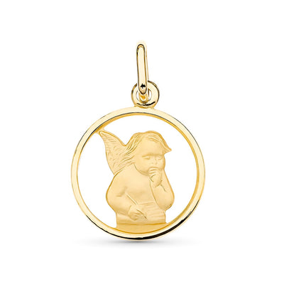 Pendentif Petit Ange en Or Jaune 18 Carats 14 mm
