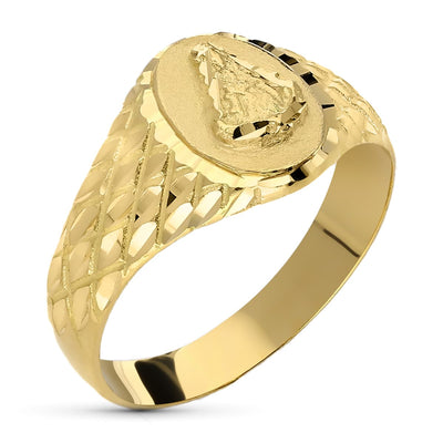 18K Yellow Gold Stamp Virgin Del Rocio Small