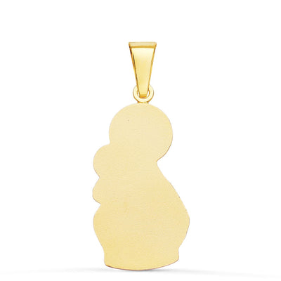 18K Medal Virgin of Carmen Silhouette 28x14 mm