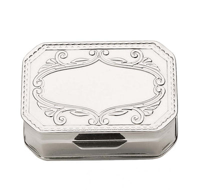 Octagonal Silver Plated Pill Box