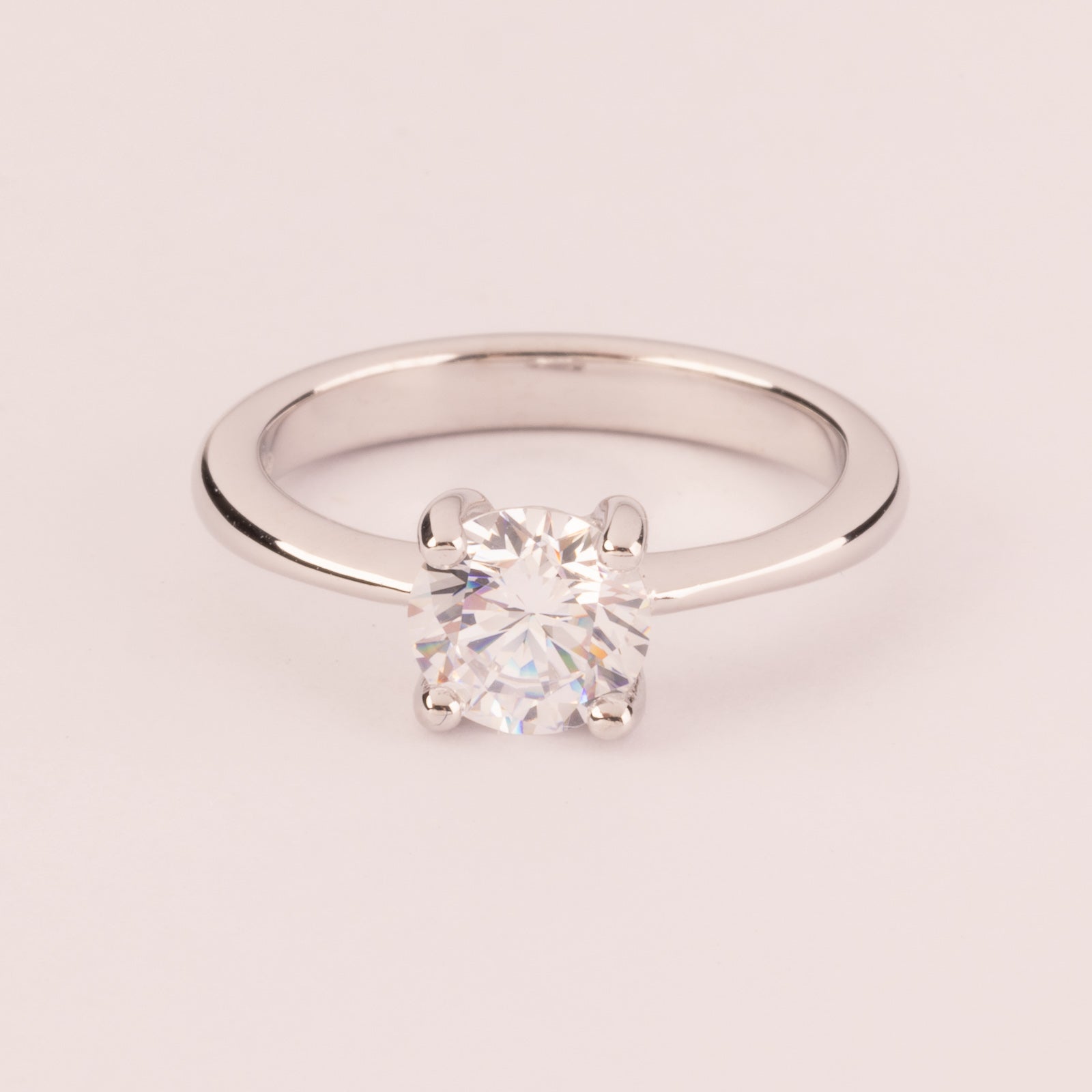 Bague Solitaire En Argent Brillant - Taille 56, Occasion - Bijou Minimaliste Et Intemporel
