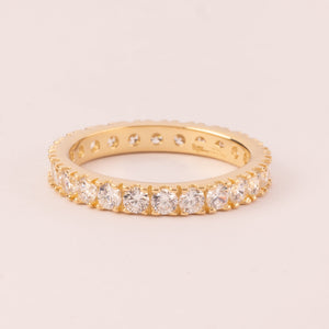 Alianza con circonitas mm 2.5 bañado en oro 18k