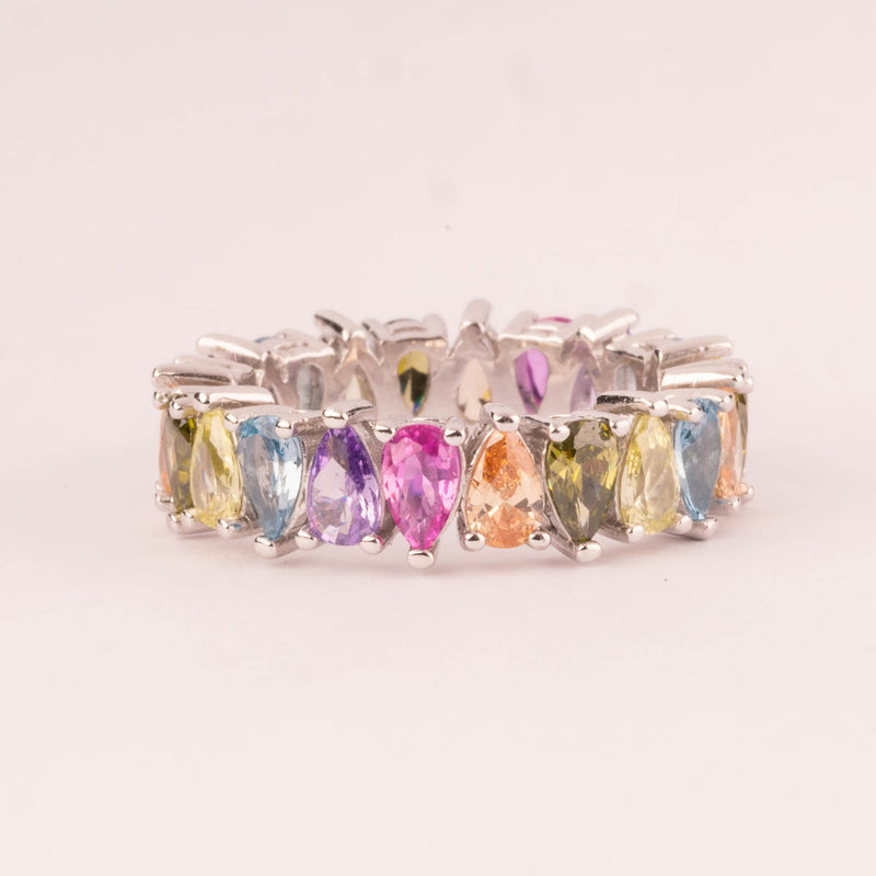 Alianza circonitas multicolores gotas talladas