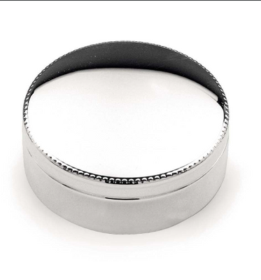 Silver Round Bead Pill Box