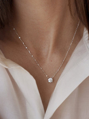 Shiny Silver Pendants Zirconia Design