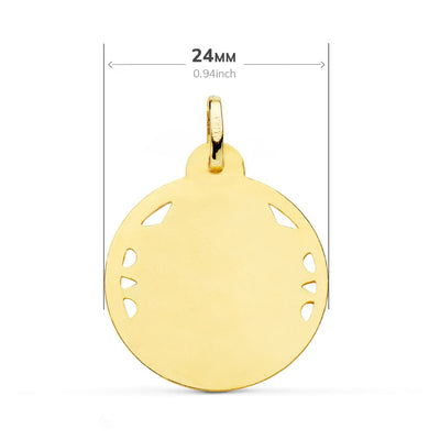 18K Medal Sacred Heart of Jesus Christ Helice Openwork 24 mm