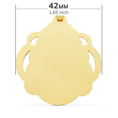 18K Medal Christ Sacred Heart of Jesus Openwork Tambourine 42 mm