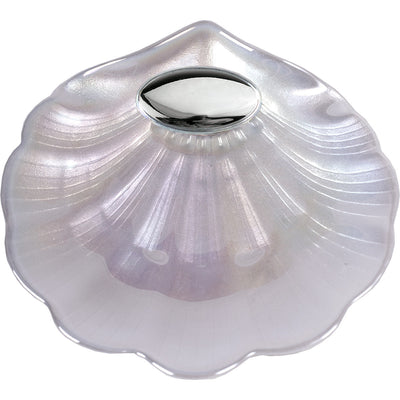 Baptism Pack Candle with Bow, Linen Cloth and Mother-of-Pearl Baptismal Shell