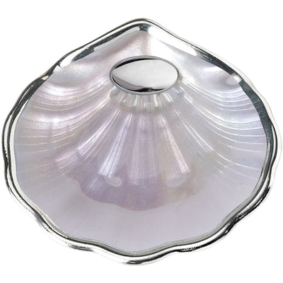 Baptism Pack Candle with Bow, Linen Cloth and Silver Plated Mother-of-Pearl Baptismal Shell