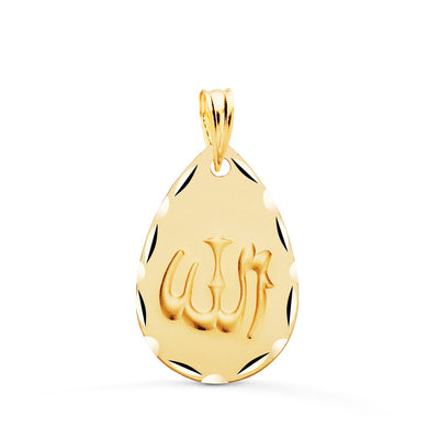 18K Yellow Gold Medal Wing Is Large Oval Carved And Shaded 22X14 Mm