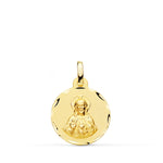 18K Escapulario Oro Amarillo Corazon De Jesus Y Virgen Del Carmen Oro Amarillo Tallado 16 mm