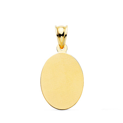 18K Yellow Gold Medal Virgin Guadalupe Oval In Shine. 21 x 15 mm