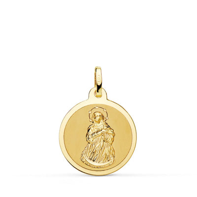 18K Yellow Gold Medal Virgin Immaculate Matte and Shine 18 mm