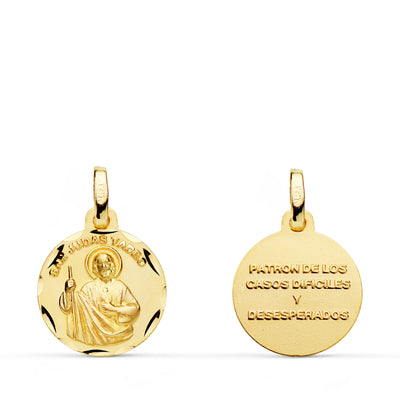 Lunette Médaille Saint Michel Or Jaune 18 Carats 18 Mm