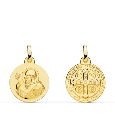 18K St. Benedict Scapular Medal 16mm