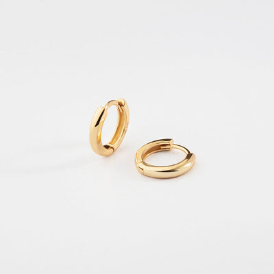 Classic Style Gold Plated Silver Hoop Earrings