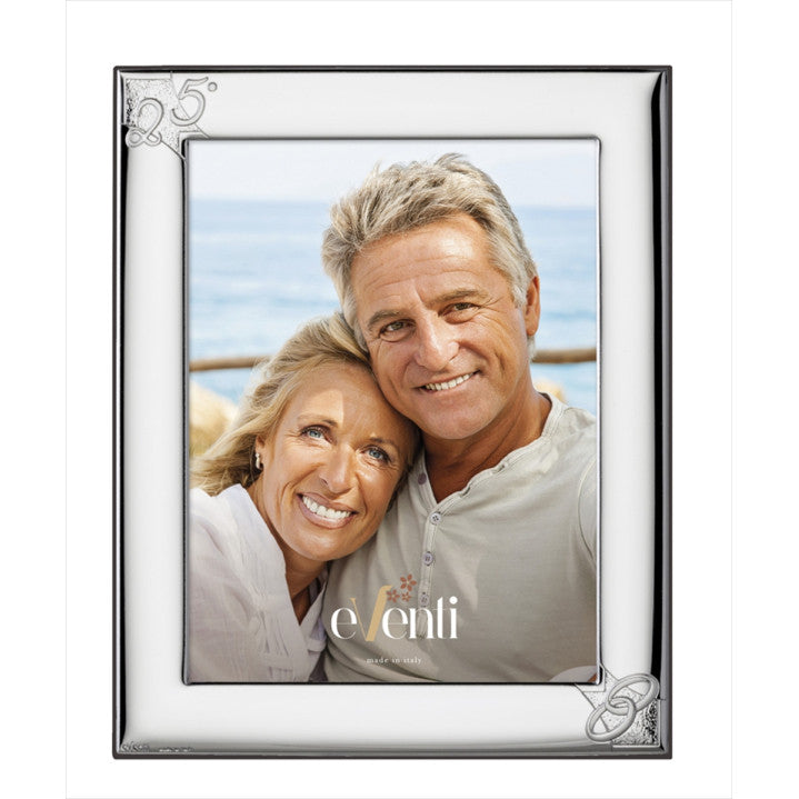 Silver 25th Anniversary Borders 25th Wedding Anniversary Photo Frame