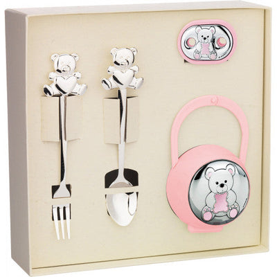 Set Caja Chupete + Chupetero + Cubiertos Osito
