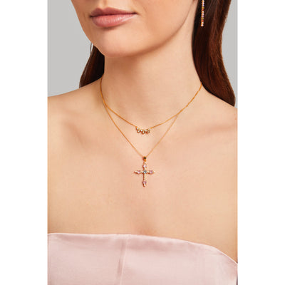 Pretty Jewels 925 Silver Pendant with Multicolor Cross