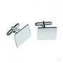 Gemelos de plata de ley rectangulares lisos para camisa