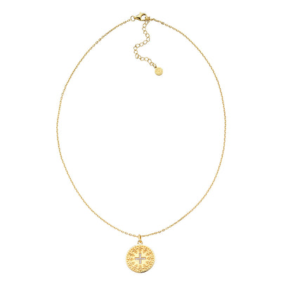 Camelot Pendant 925 Silver Gold Plated Medal with Cross