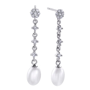 Long Oval Pearl Bridal Earrings