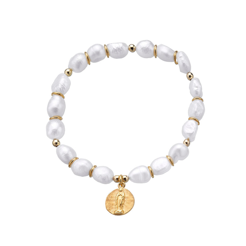 Pulsera Coco Virgen de Plata 925 Dorada