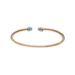 Brazalete Tubogas Plata 925 Dorada con Pavé de Circonitas