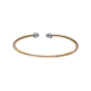 Tubogas Bracelet in 925 Gold Plated Silver with Zirconia Pavé