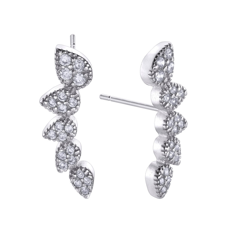 Pendientes Pretty Jewels Plata Trepadores Lágrimas de Circonita