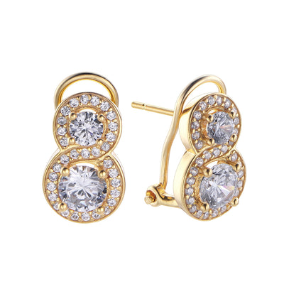 Pendientes Pretty Jewels de Plata Dorada y Pavé de Circonitas