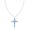 Pretty Jewels 925 Silver Pendant with Aquamarine Cross