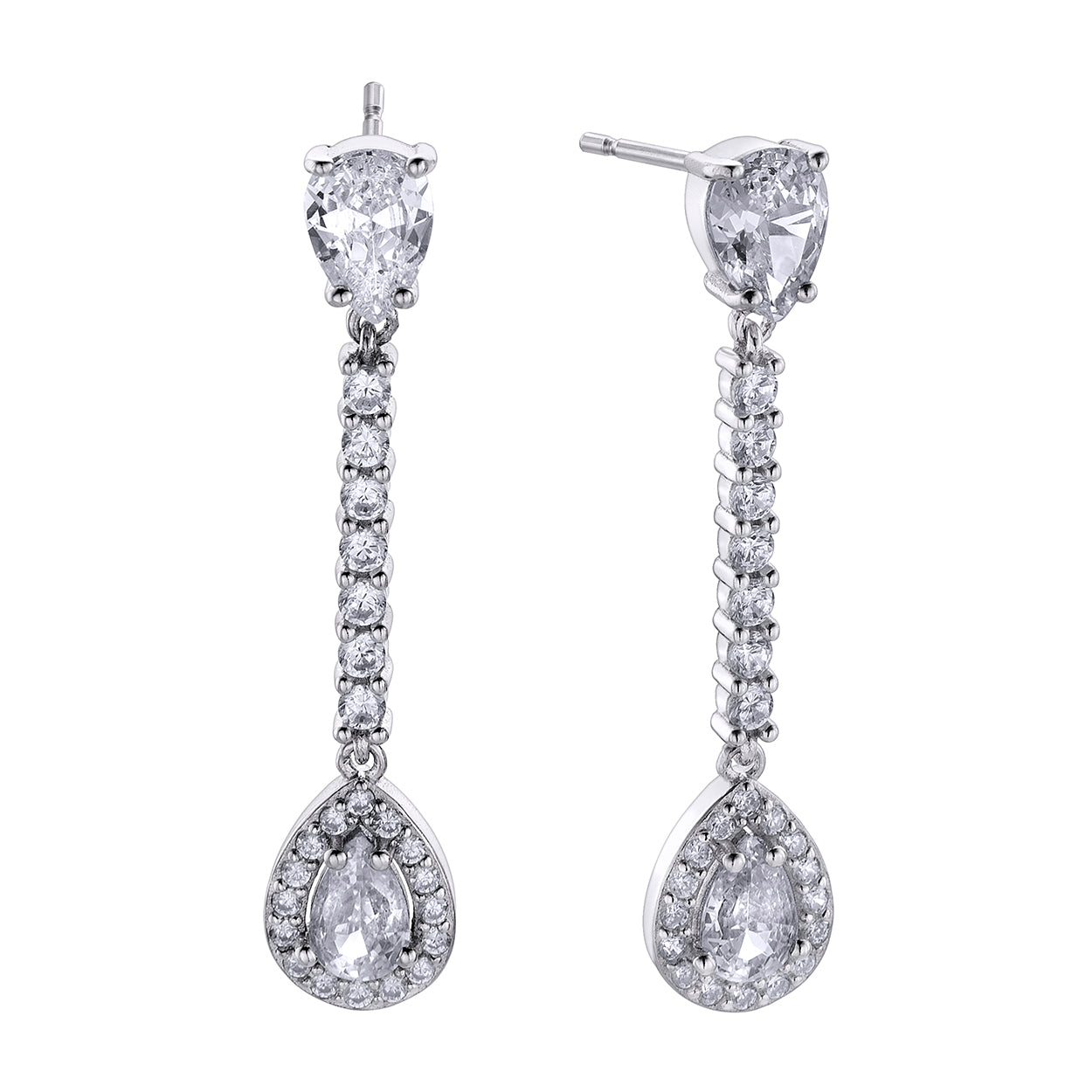 Sposata silver earrings with drop cubic zirconia