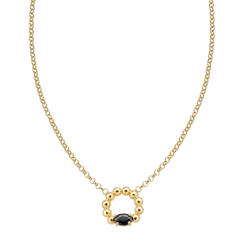 Colgante Bubbles Plata 925 Dorada con Ónix