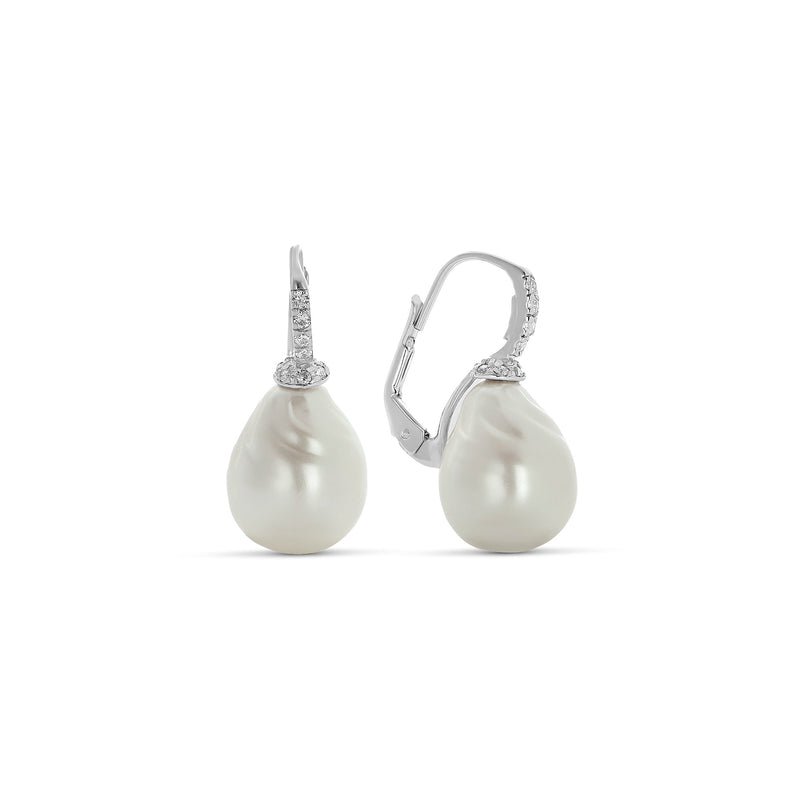 Pendientes Perla Barroca 14 mm en Plata